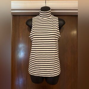 Loft Striped Sleeveless Turtleneck Top - Size MP